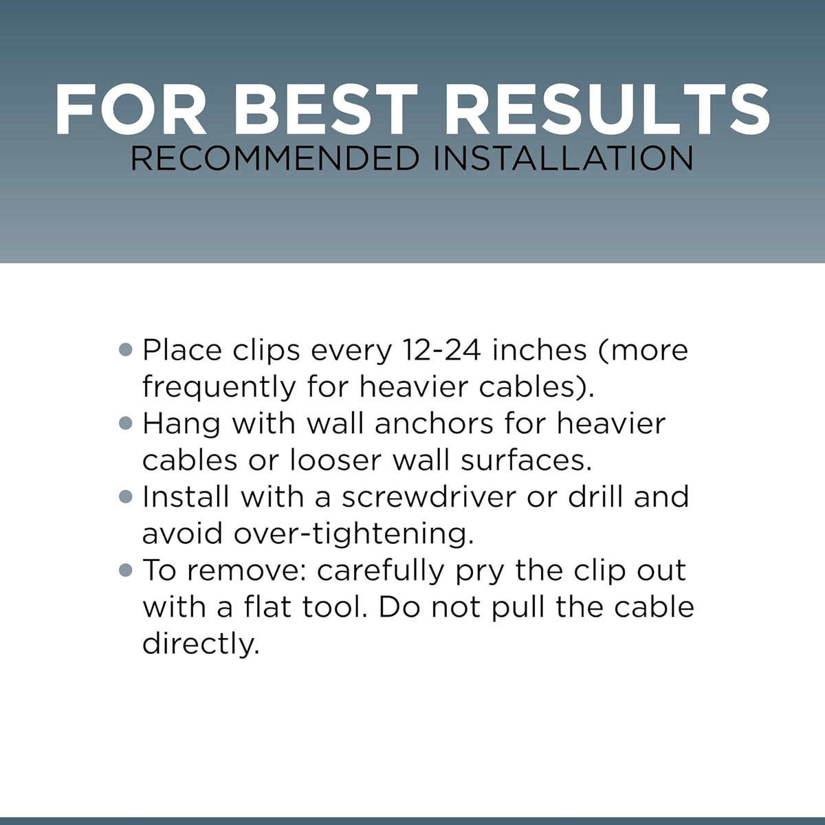 THE CIMPLE CO Single Cable Clips with Screws - 1/4 Inch Coaxial Cable Clamps Outdoor - Exterior Cord Management for Coax, CAT Ethernet, Electrical Wire - Screw Clamps for Wires - 100 PCS, White