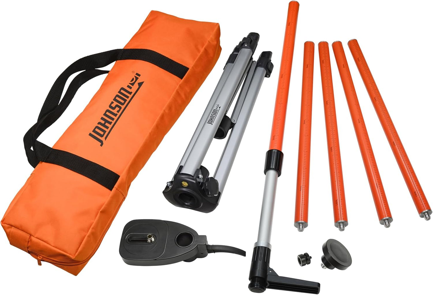 Johnson Level & Tool 40-6302 Heavy Duty 11' Adjustable Laser Pole with Aluminum Tripod, 1/4"-20 & 5/8"-11 Threads, Laser Accessory for Stability & Precision