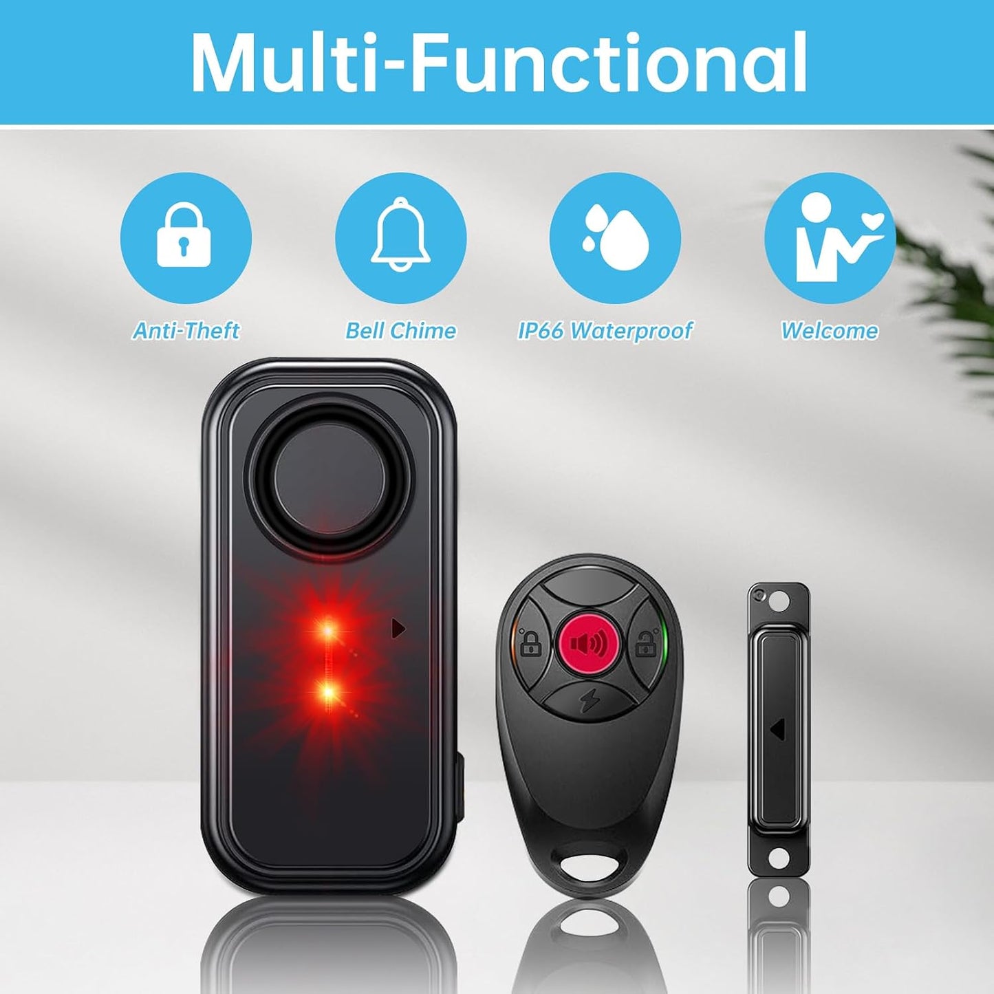 HENDUN Upgraded Window and Door Alarm with Remote, Pool Alarm for Kids Safety, IP66 Waterproof Indoor/Outdoor Home Security Sensor, Wireless Doorbell Chime/Buzzer When Opened Loud