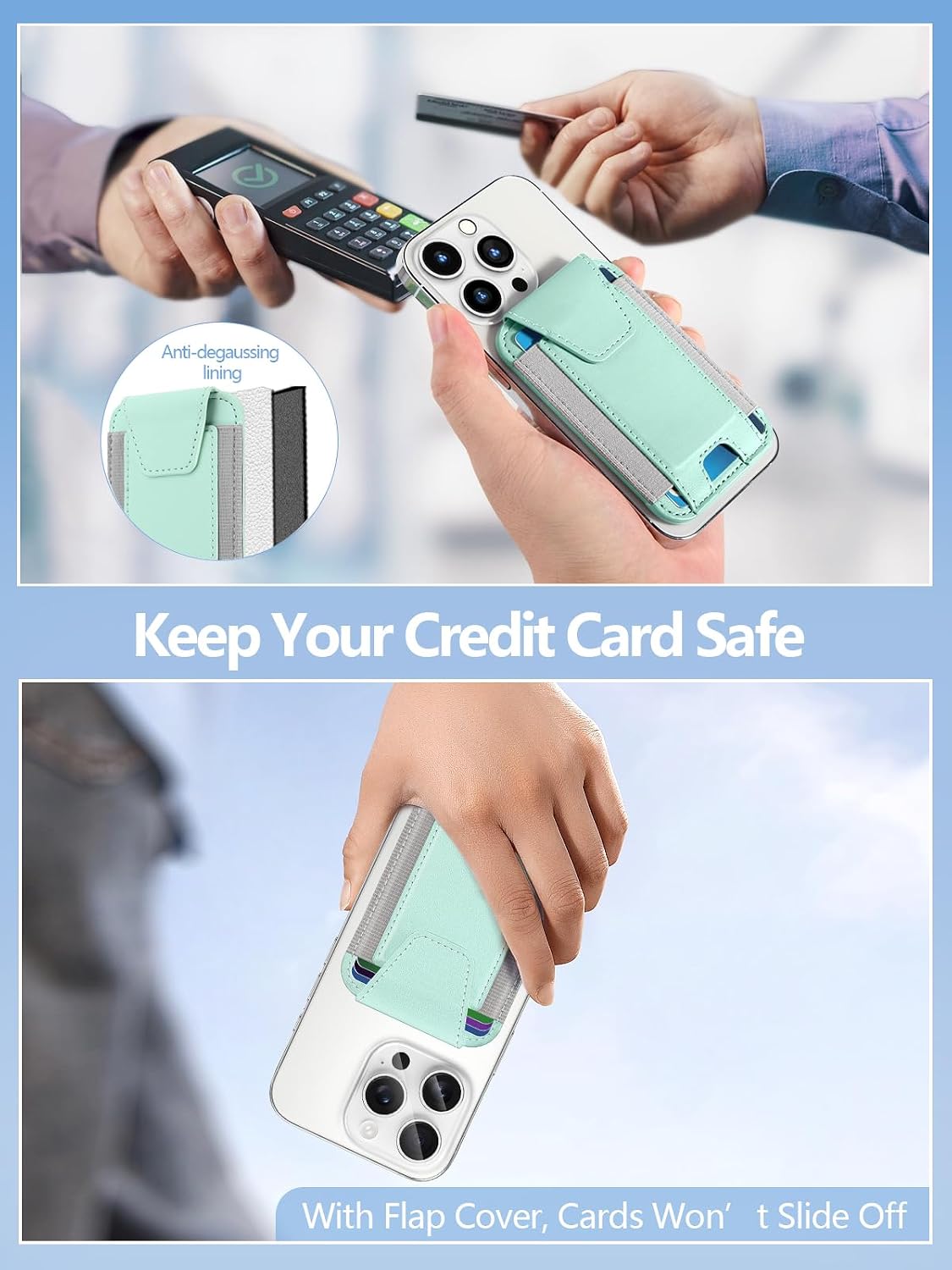 Miroddi for MagSafe Wallet with Privacy Flap, Strongest Magnetic Wallet | 7 Cards Holder, RFID Blocking, Leather Magnetic Phone Wallet for iPhone 17/16/15/14/13/12 Series and Pixel 10 Series