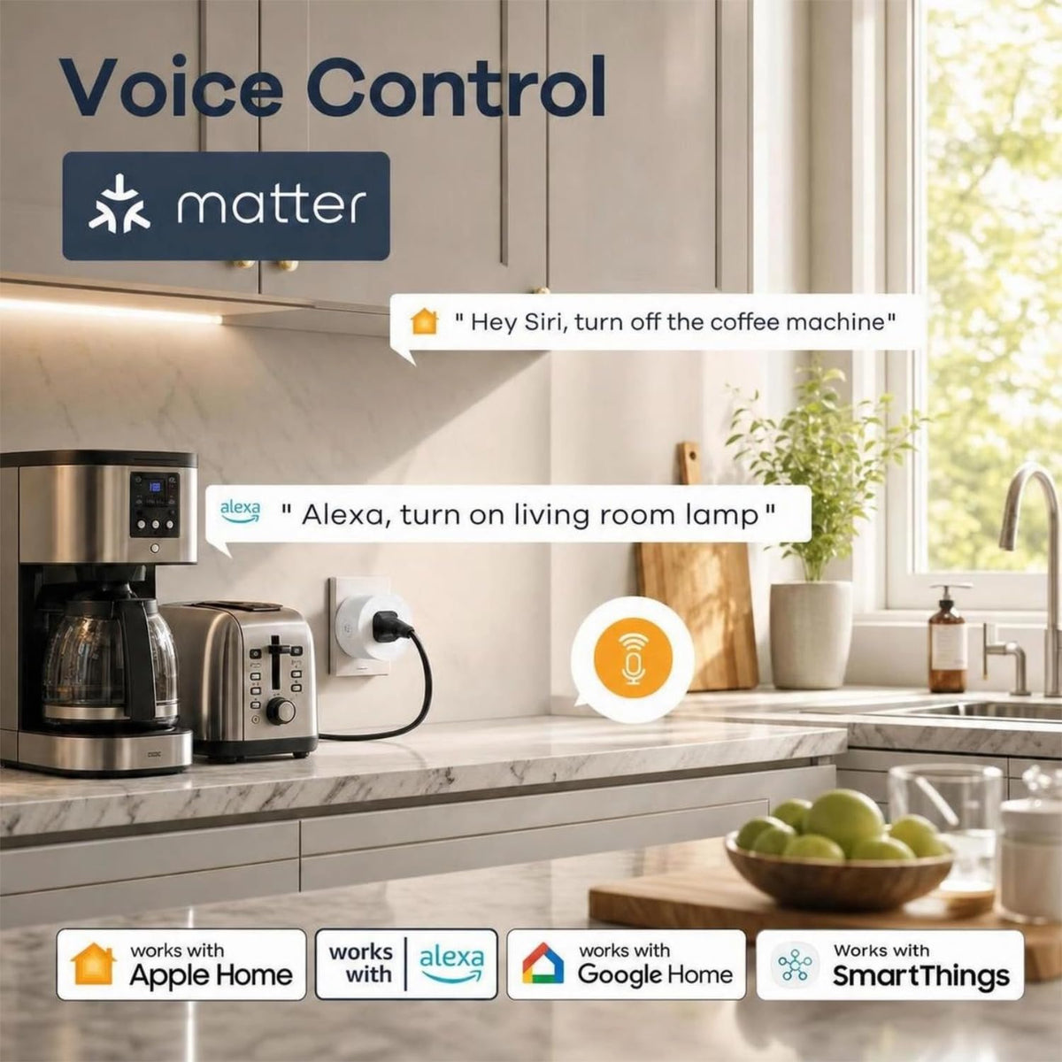 Matter Smart Plug , WiFi Outlet App Remote Control & Voice Control, 2 Pack