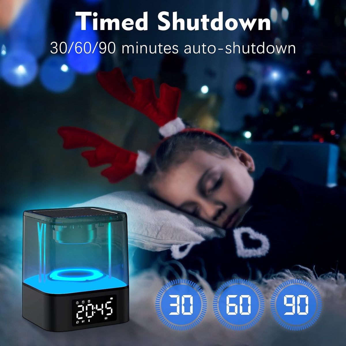 Night Light Bluetooth Speaker, Multi-Functional Dual Alarm Clock, MP3 Player, Touch Sensor Bedside Lamp, 48 RGB Color Changing, Gifts for 10 11 12 13 14 Year Old Teenage Boys Girls