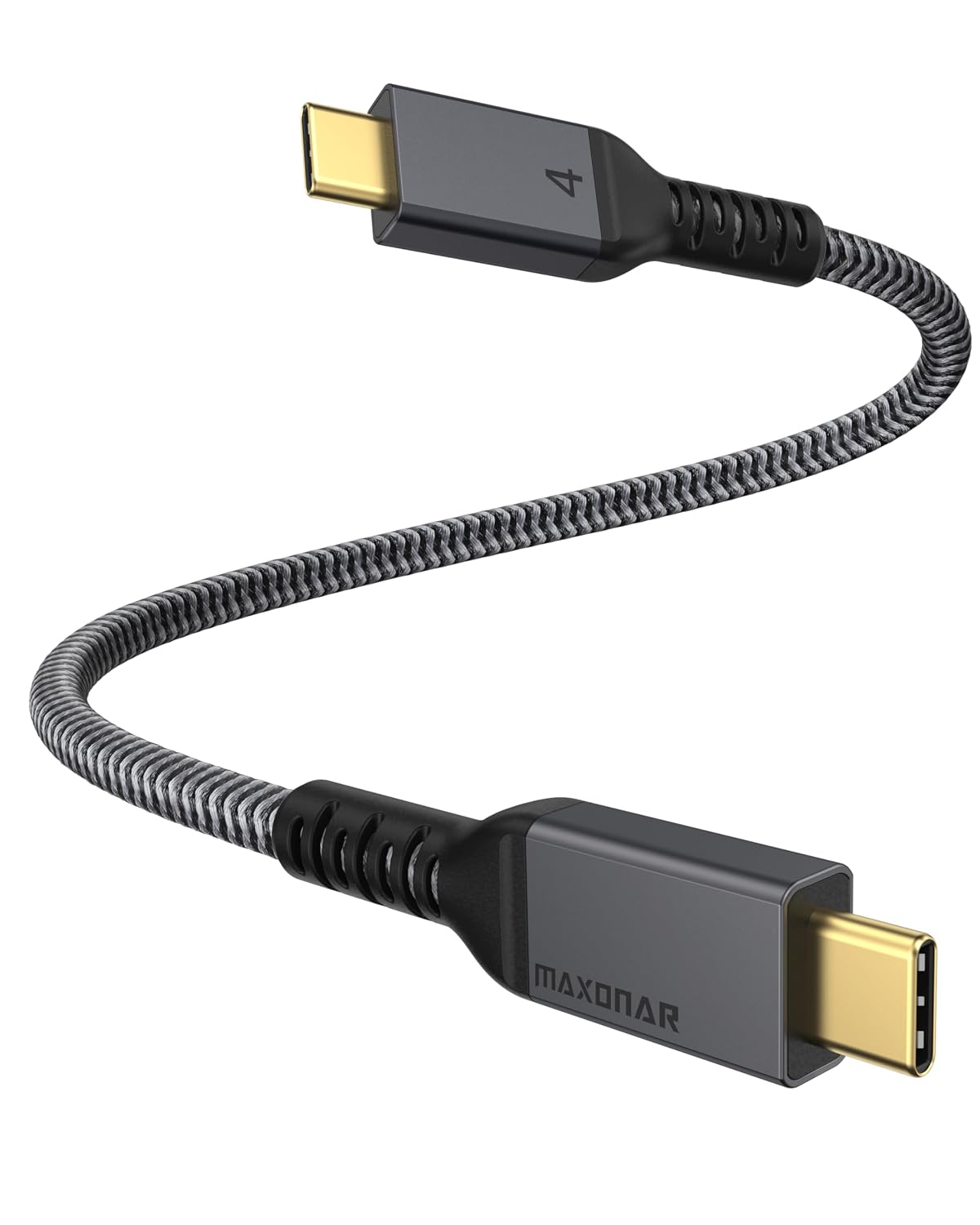 Maxonar 2 Pack Thunderbolt 4 Cable, 40Gbps, 240W, 8K 3.3FT | With 40Gbps Data, 240W Charging, 8K Display; Braided Nylon, 2-pack, Multiple Lengths