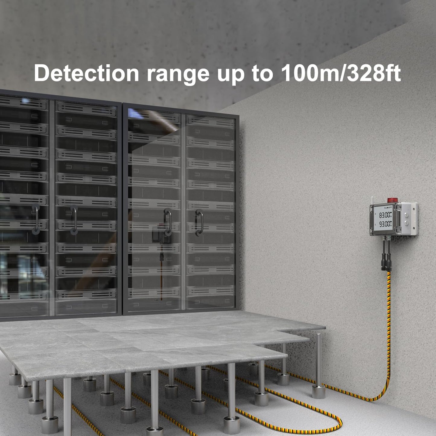 LD1-AETH2L Leak Detector - WiFi and Ethernet, Double-Sided Detection with Alerts, DC12V Relay.No Hub Required