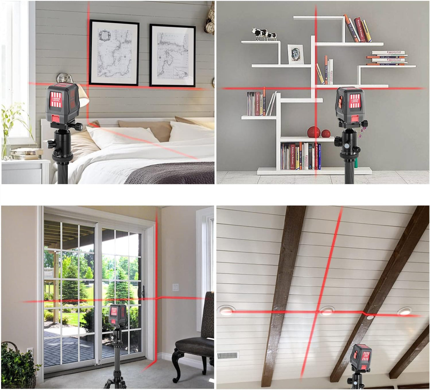 ENVENTOR Laser Level, Red Self Leveling Laser Level with Horizontal Vertical 2 Line Laser Tool 360° for Wall Picture Hanging, Waterproof Cross Line Laser Outdoor, Battery Carrying Bag Included