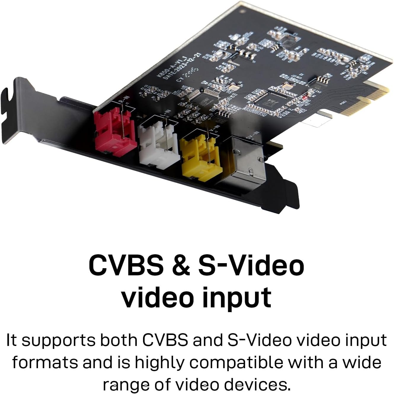 PCIE Video Capture Card, Ultra-Low Latency Pass-Through Capture Board for Retro Gaming & Legacy AV Devices, Compatible with Windows 8/10/11 & Linux
