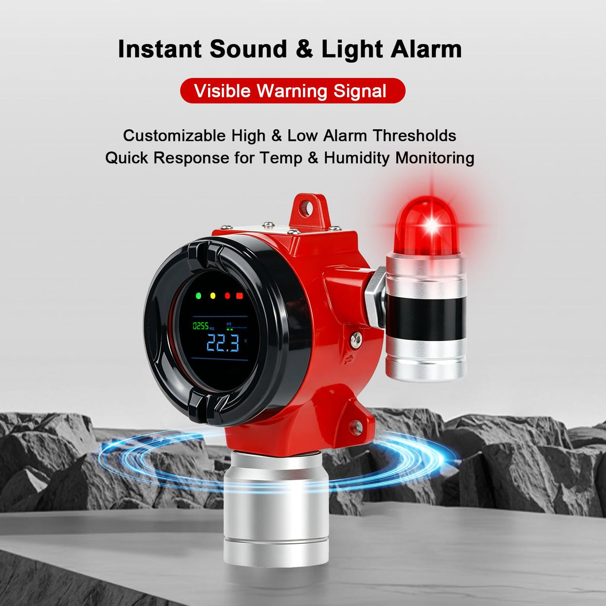 Industrial Temperature Humidity Sensor – Digital Industrial RH/Temp Monitor, RS485 / 4-20mA Output, High Precision Environmental Controller (RS485 and 2 Relay Output, G3/4 Thread)