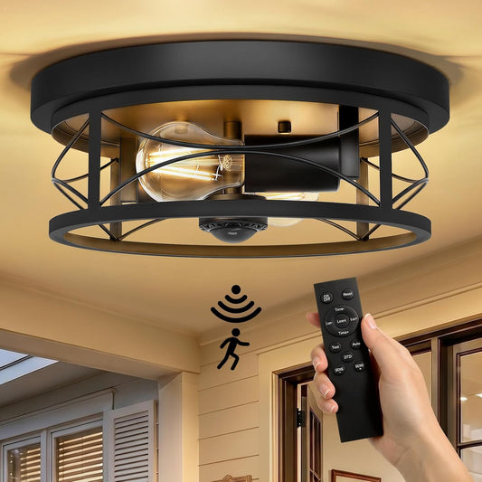 Motion Sensor Outdoor Ceiling Light, Dusk to Dawn Flush Mount Light Fixture