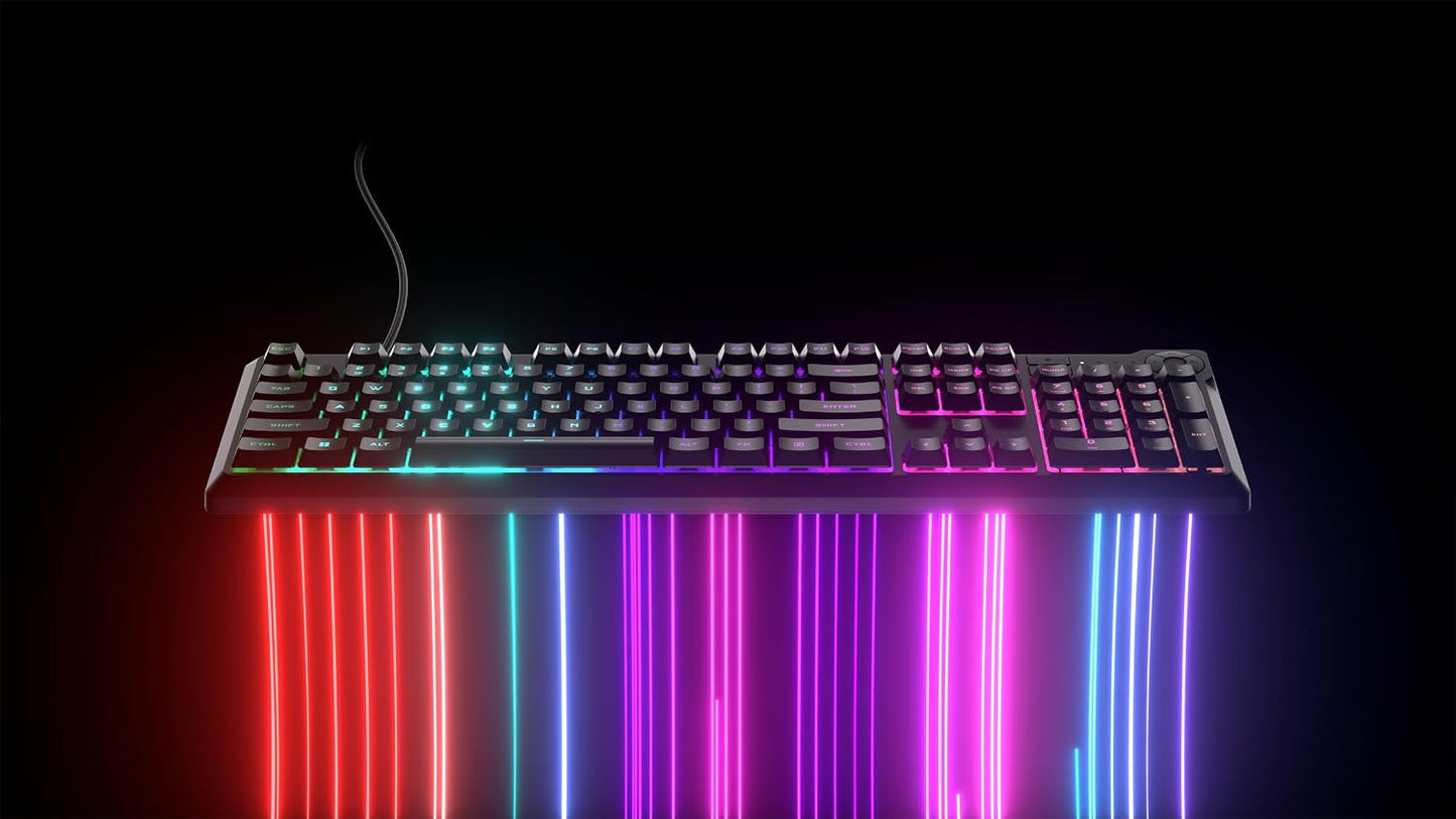 Corsair K55 CORE RGB Membrane Wired Gaming Keyboard – QWERTY US Layout – Quiet, Responsive Switches – Spill Resistance – Ten-Zone RGB – Media Keys – iCUE Compatible – PC, Mac – Black