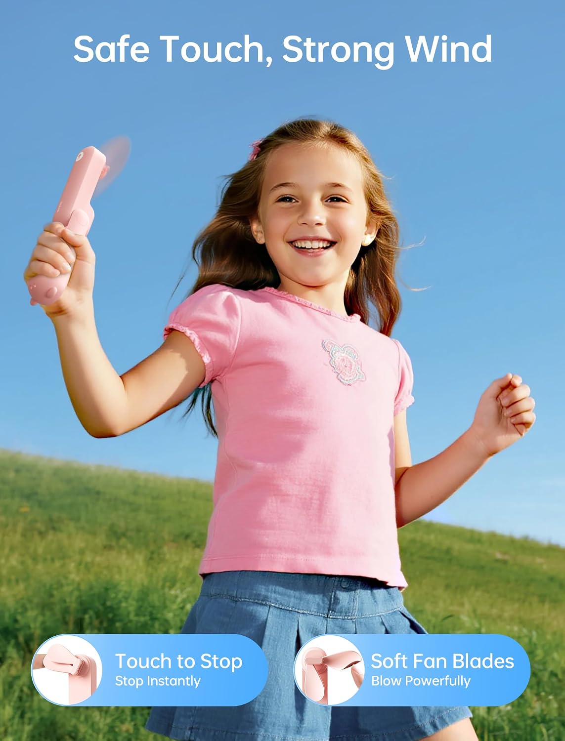 JISULIFE Handheld Fan 8 Plus: 40H Cooling & 4500mAh PowerBank & Flashlight | USB Rechargeable, Portable Pocket Size for Travel, Makeup, Concerts, Summer Gifts for Women(Pink)