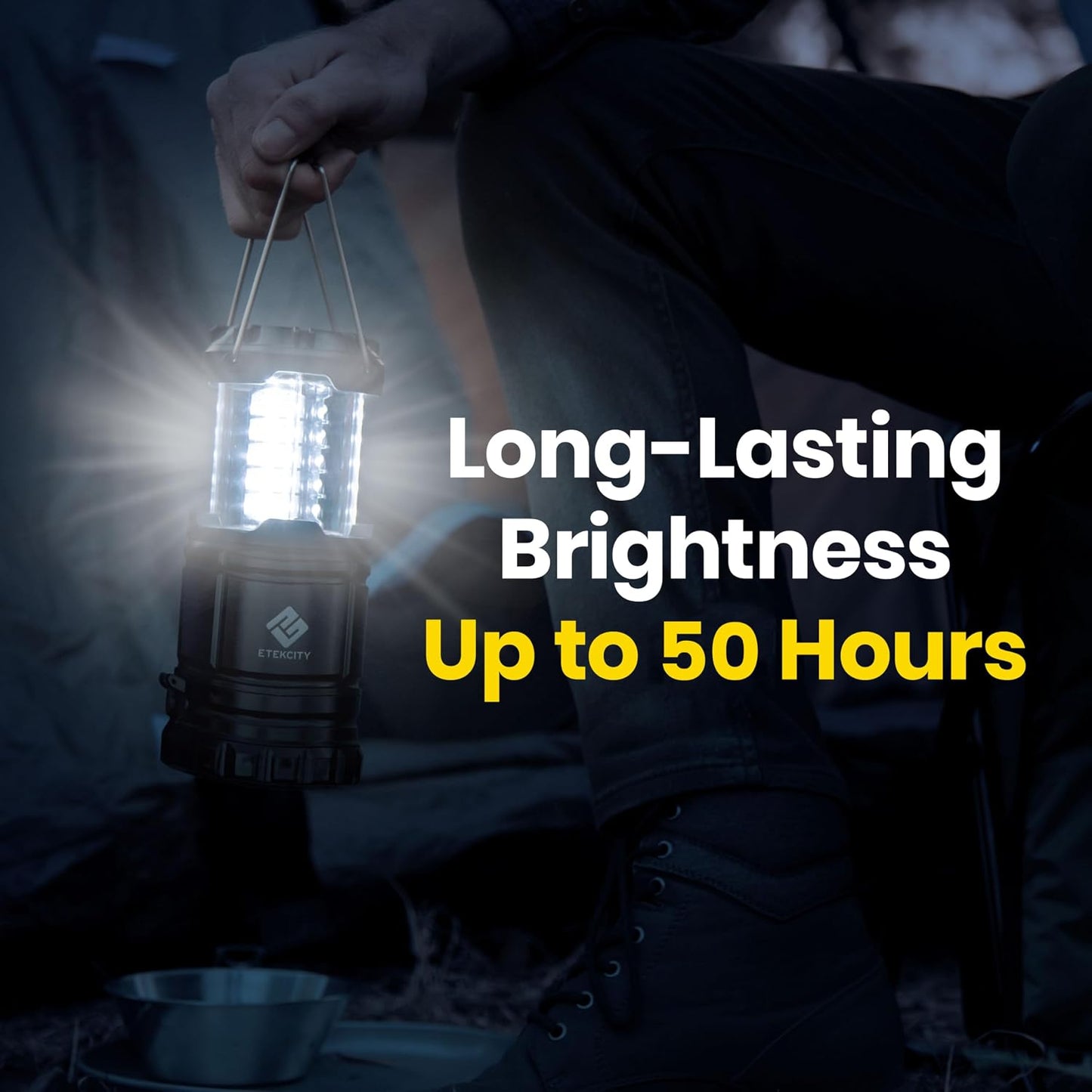 Etekcity LED Camping Lanterns, Battery Included, 4 Pack | Power Outages, Hurricane Preparedness, Camping Essentials, Emergency Kit, Water Resistant, Collapsible Design