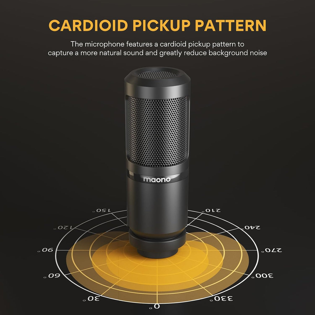 MAONO PM360TR Condenser Microphone, Cardioid 3.5mm XLR Recording Mic | podcasting, streaming, singing, vocal tracks, home studio sessions, cardioid pickup