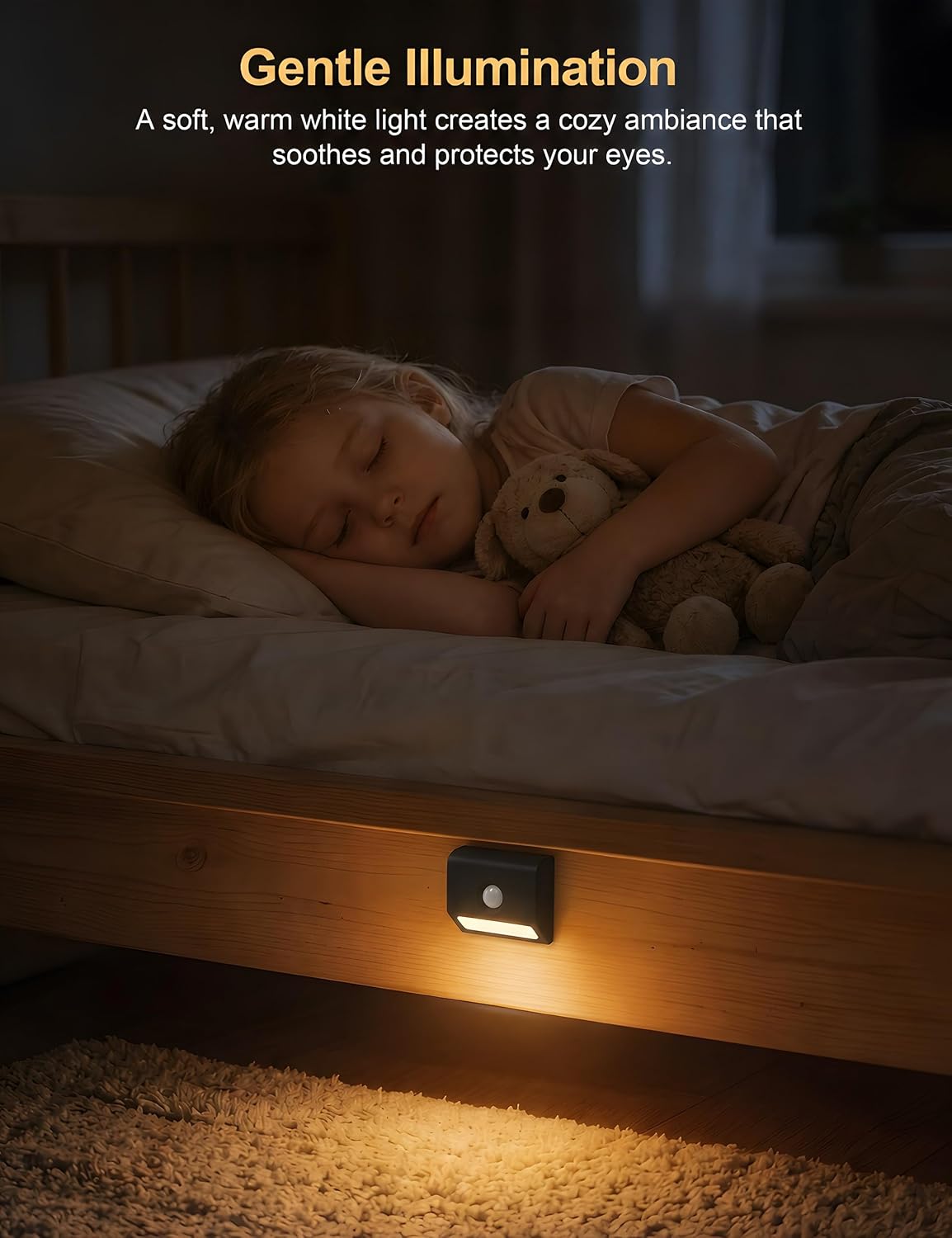 Sujeet Motion Sensor Stair Lights Indoor, 6 Pack Rechargeable Stairway Lights with Glare-Free Downward Glow, 2-Month Battery Life, 3 Color Temperatures, Adjustable 15s/30s Timer, Magnetic Step Lights