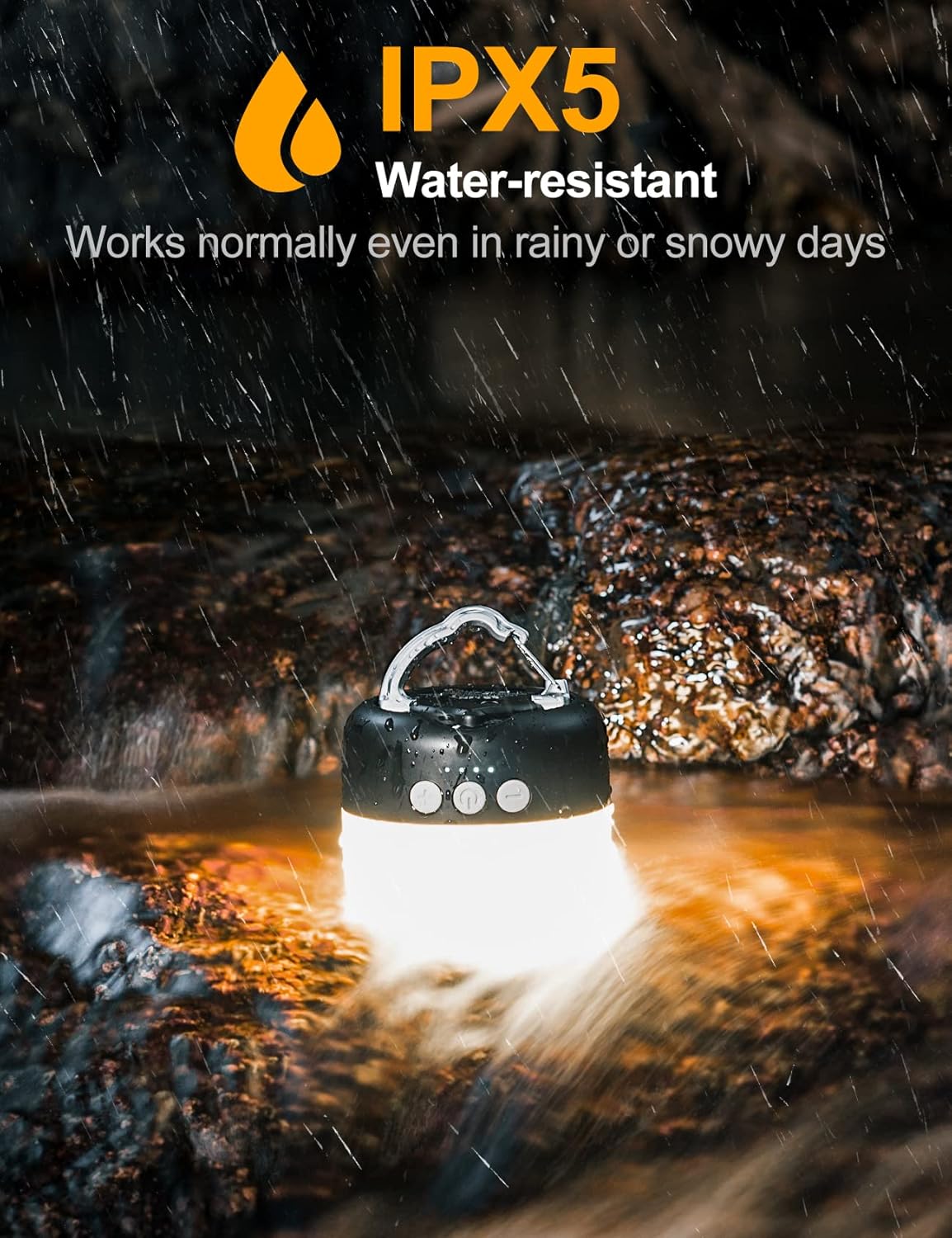 ZMNT LED Camping Lantern Rechargeable 1000LM, Up to 300H Running Time Camping Tent Light, 6700mAh Emergency Hanging Light for Hurricane, Power Outages, Home, Hiking, Water-Resistant, Black