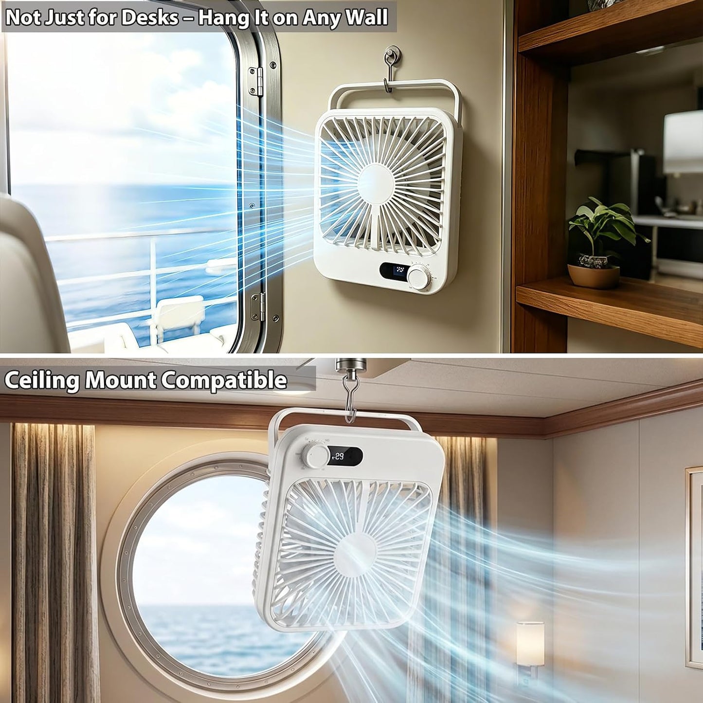 Portable Travel Fan for Cruise Approved, 4000mAh Cruise Essentials 2026 Rechargeable Fan100 Speed Wind Adjustable, Small Travel Essentials for Hotel Beside Sleeping Cruise Ship Must Haves