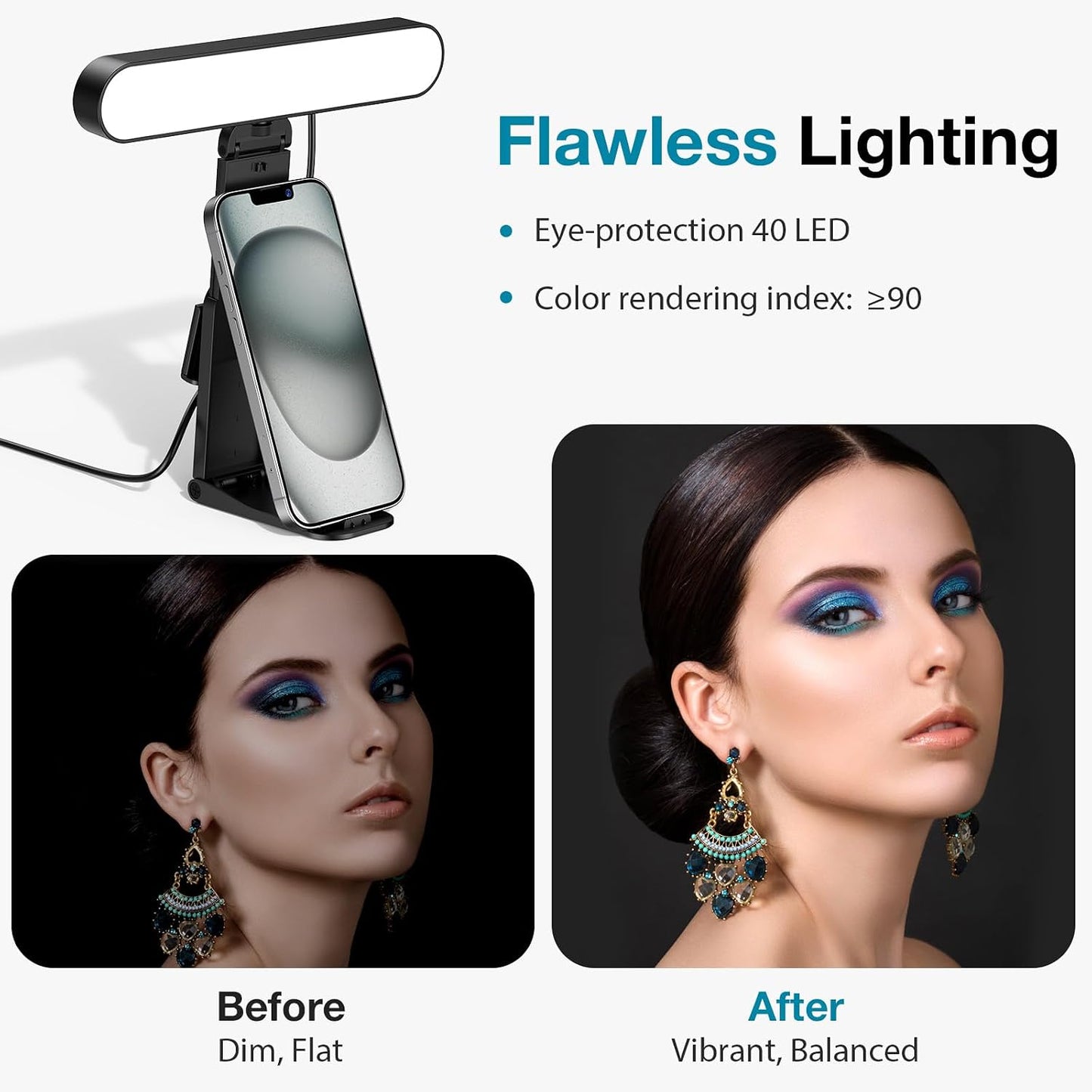 InnoGear Ring Light for Computer On-Camera Monitor Video Conference Light | LED Lights for Video, Clip On, Remote Control, 3 Color Modes, Adjustable, Monitor, Laptop, Easy to Attach, Recording