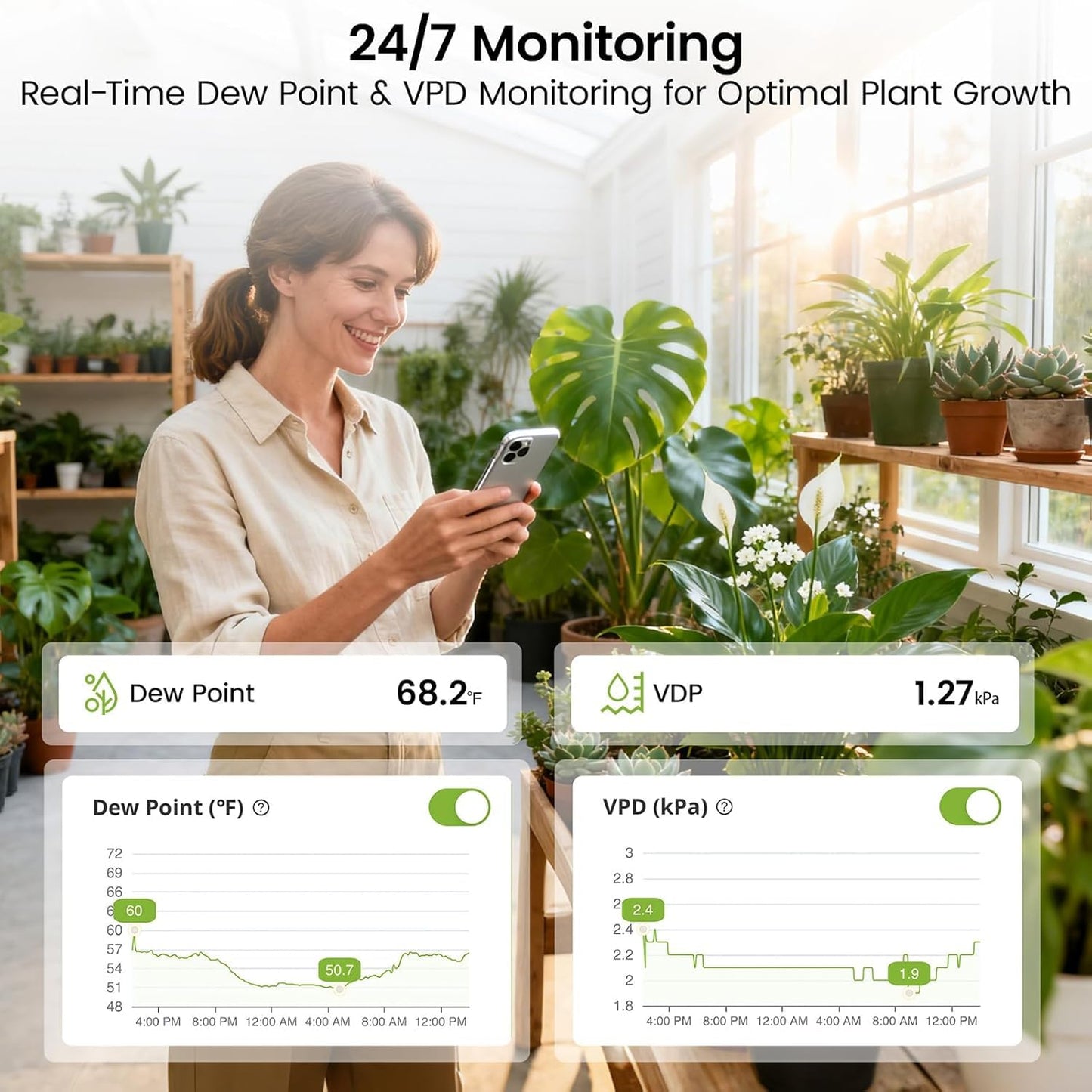 MOCREO WiFi Room Thermometer Hygrometer, Remote Email App Alert, 2 Years Data Export, 2 Years Battery, No Subscription, 3 Smart Temperature Sensors for RV, Greenhouse, Vacation Home, HVAC