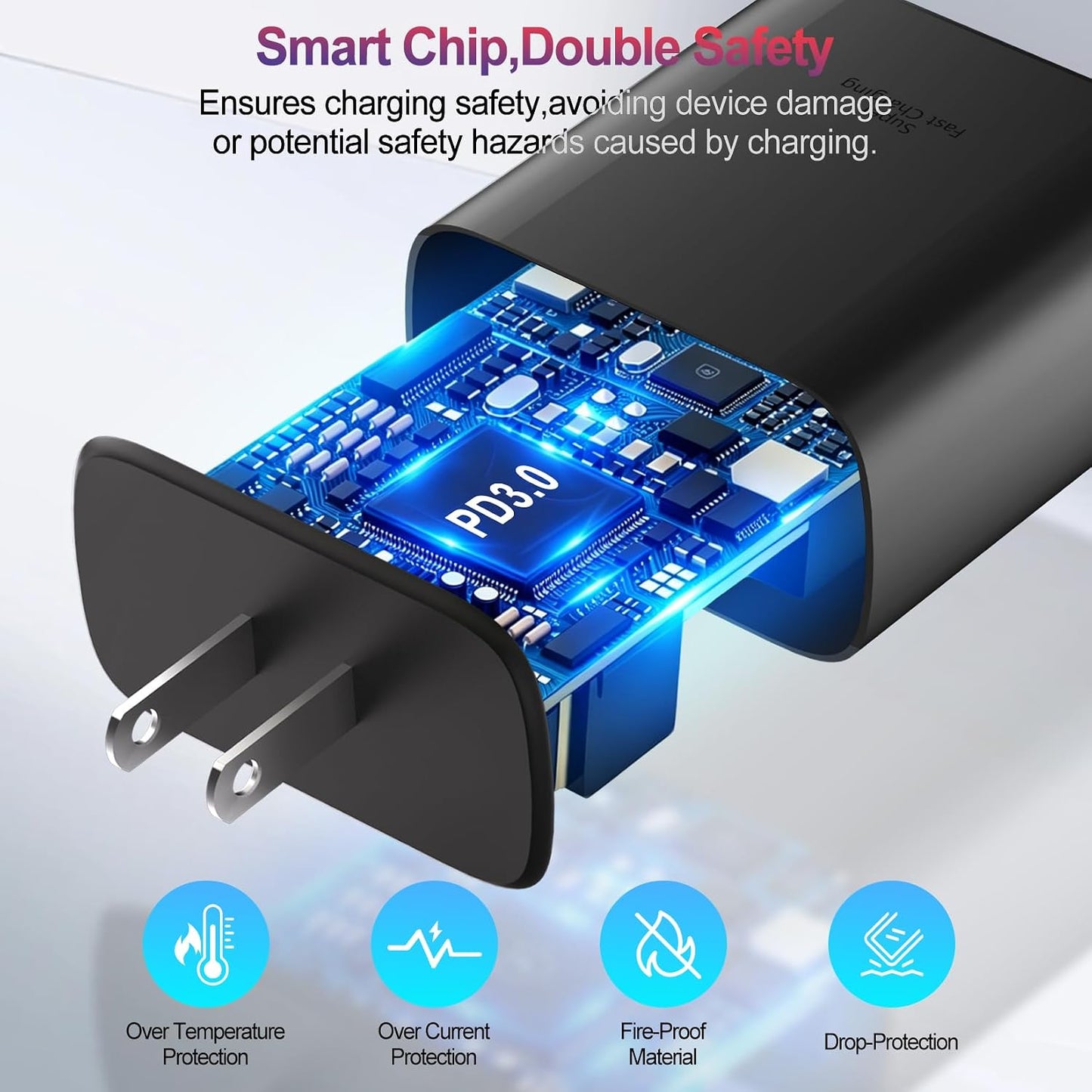 60W Super Fast Charger Samsung Charger Android Phone Chargers,2Pack USB C Charger Fast Charging Block & 10FT USB C Cable Cord for Samsung Galaxy S26 Ultra/S26/S26+/S25 Ultra/S25/S24/S23/S22 Ultra/S20