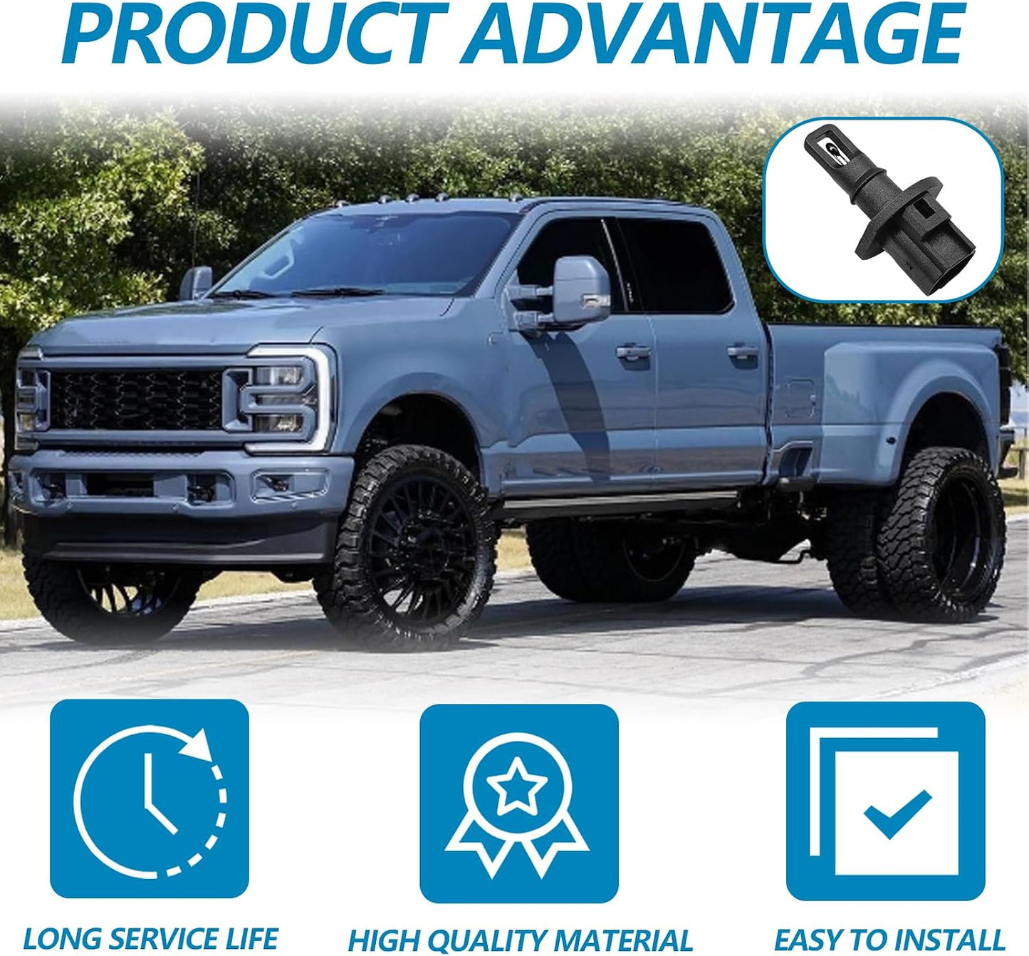 Intake Air Charge Temp Sensor for 1997-2008 F0rd F-150 F-250 F-350, 1997-2002 E-Series, Expedition, 1999-2005 Mustang Ranger Navigator, Lincoln Mercury - Replace DY735 AX31 158-1424