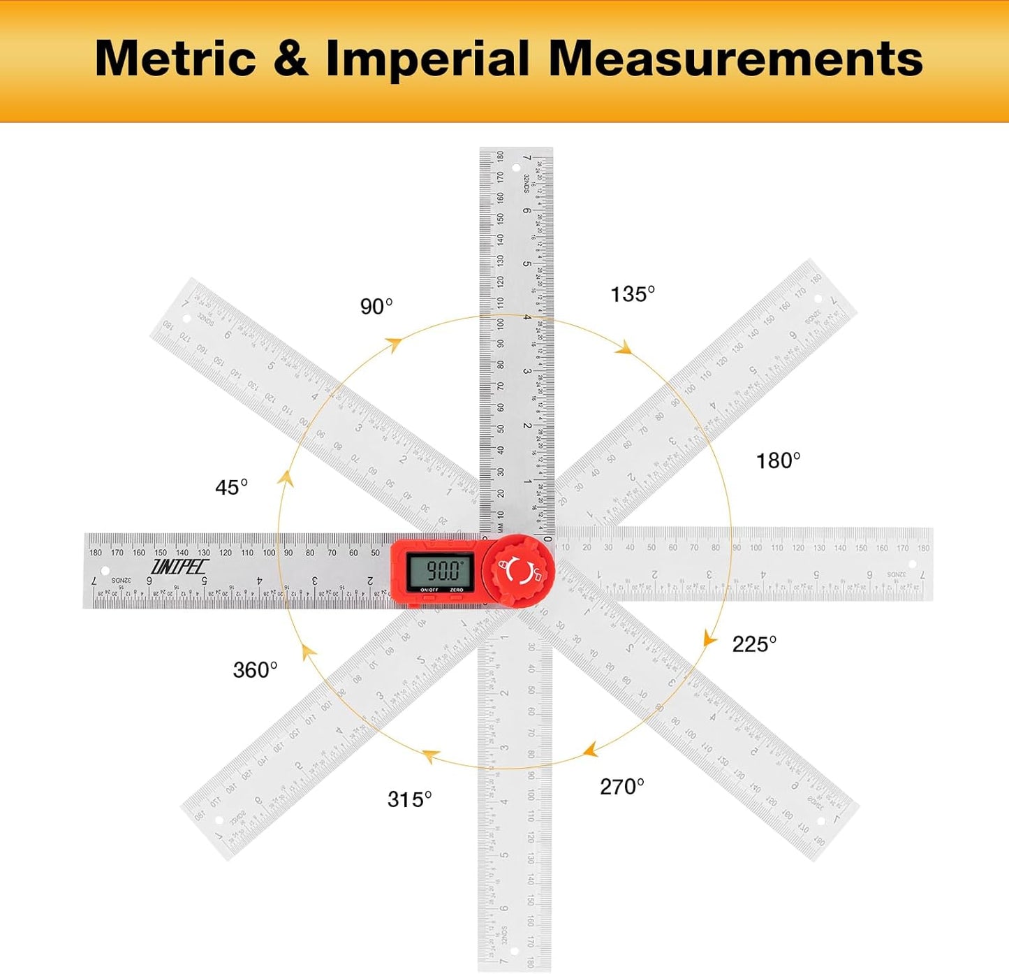 Digital Angle Finder Protractor, Angle Finder Ruler,Stainless steel 7inch 200mm, Angle Measuring Tool for Woodworking,Carpenter,Construction,DIY Measurement (Stainless Steel)