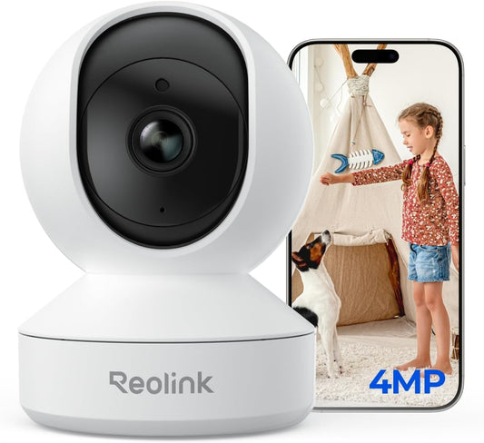 REOLINK 4MP 2K Indoor Camera E1, Plug-in WiFi 6 Security Camera | 360 Degree Pet Camera with Phone app, Baby Monitor with Person/Pet/Cry Detection, Night Vision, 2-Way Talk, Local Storage