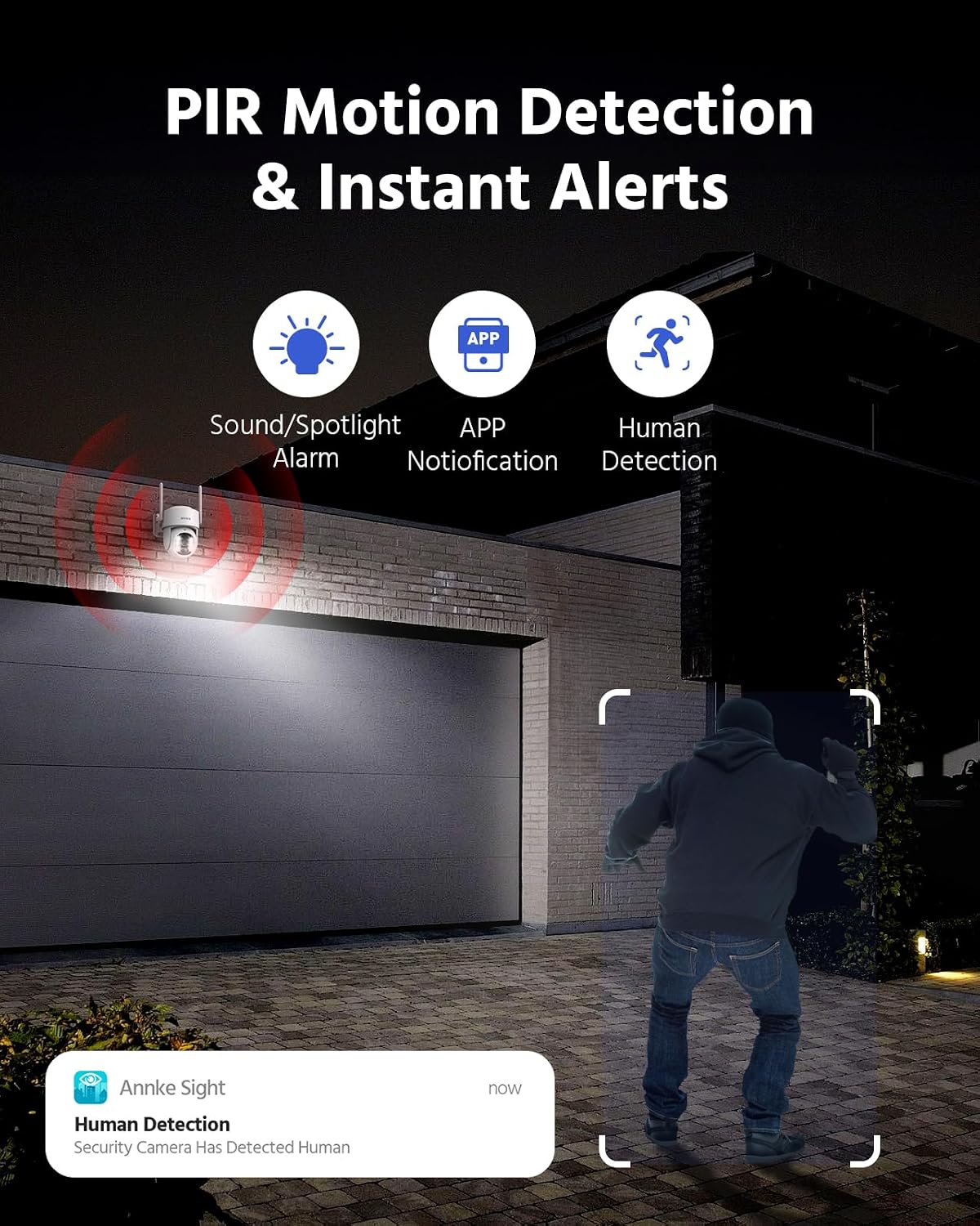 ANNKE 4MP Solar Security Cameras Wireless Outdoor, 4-Cam Home Camera System | 5MP Home Hub with 128GB for Local Storage, 360° View, AI Human Detection, Color Night Vision, Two-Way Audio, Dual-Band Wi-Fi