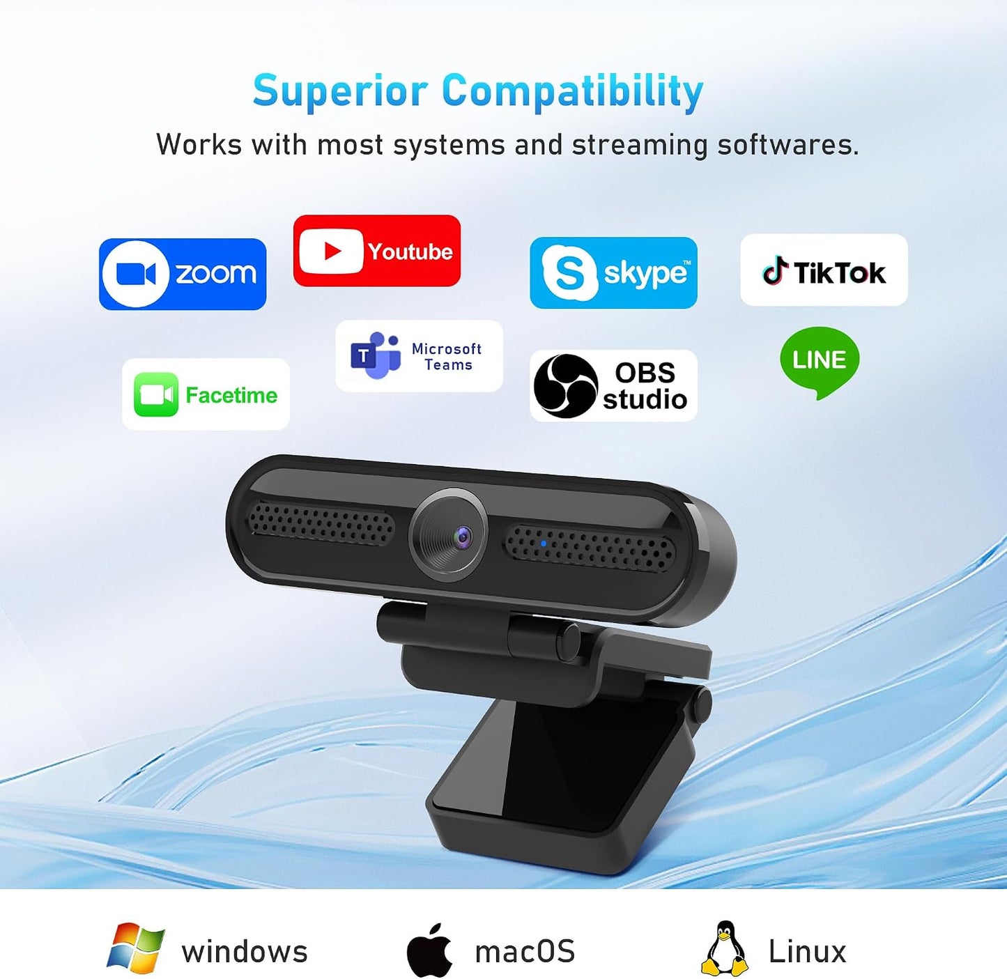 2K Webcam with Microphone, 78°FOV FHD PC Camera with 2K/30fps, Privacy Cover, Plug & Play USB Web Cam, Autofocus, 1080P/60fps External Webcam for PC, Computer Web Camera for Laptop, Mac, Zoom