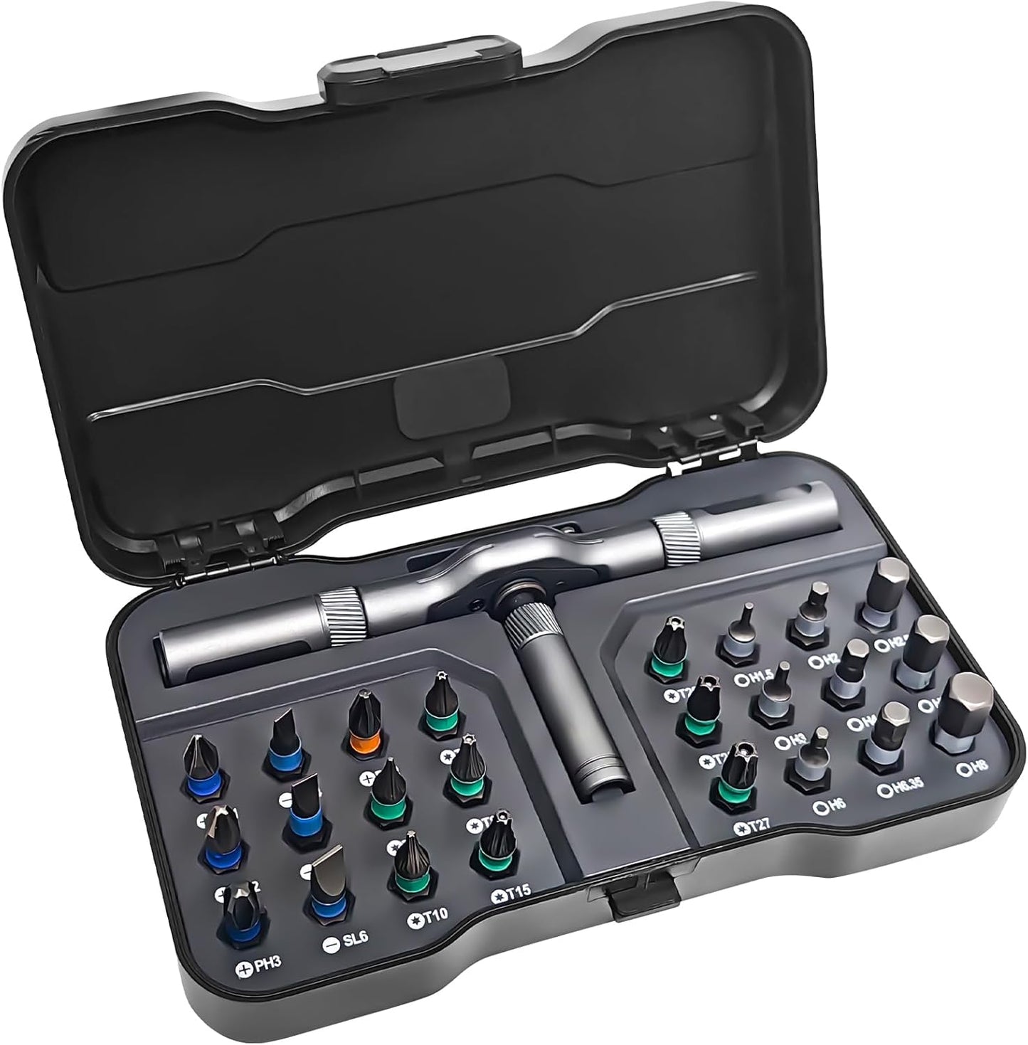 24 in 1 Magnetic Ratchet Screwdriver Set, Multi Precision Repair Tool Kits | Detachable Handle & Multi Bits, Portable DIY Hand Tool Kit for Gifts, Computer, Bicycle, Furniture, Electronics