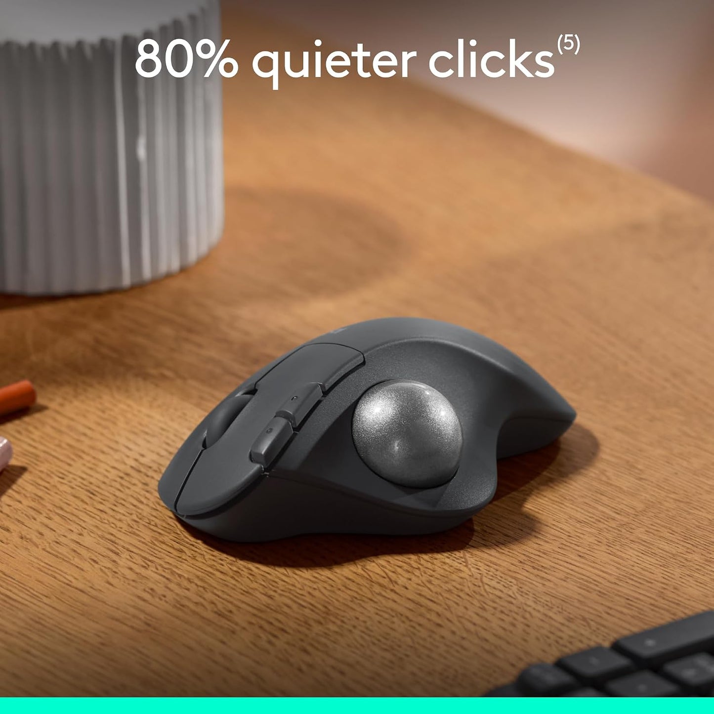 Logitech Ergo M575S Wireless Bluetooth Trackball Mouse - Black Silver Ball | Easy thumb control, precise and smooth tracking, Bluetooth and includes Logi Bolt USB receiver, PC Mac compatible