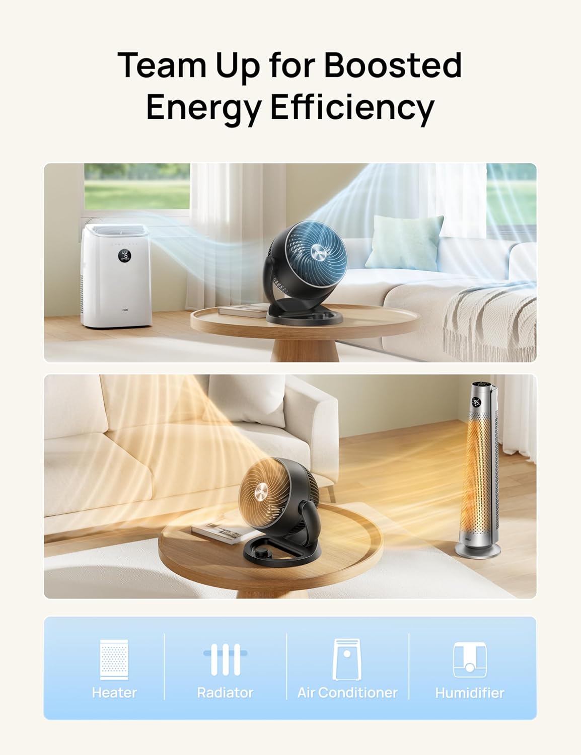 DREO Fan for Bedroom, 12 Inches, 70ft Powerful Airflow, 25db Quiet Table Air Circulator Fans for Whole Room, 120° Adjustable Tilt, 3 Speeds, Desktop Fan for Home, Office, Kitchen
