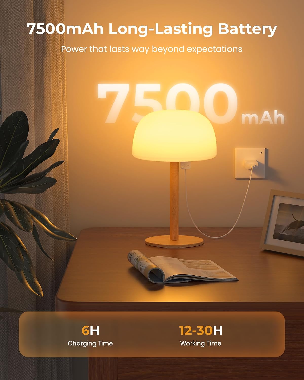 IP65 Shower Lamp Waterproof, 7500mAh Rechargeable Shower Lamp for Inside Shower, 18 Colors Cordless Shower Light, Stepless Dimming LED Table Lamp for Bathroom Bathtub Patio Outdoor