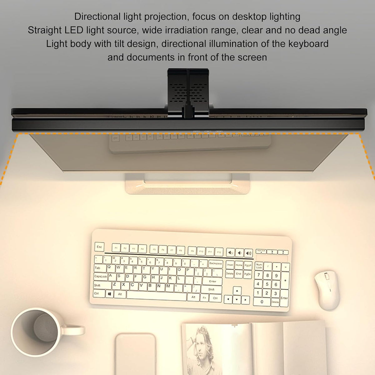 Monitor Light Bar, LED Lights for Monitor, Computer Monitor Lamp for Ensuring A Personalized and Comfortable Working Environment (White)
