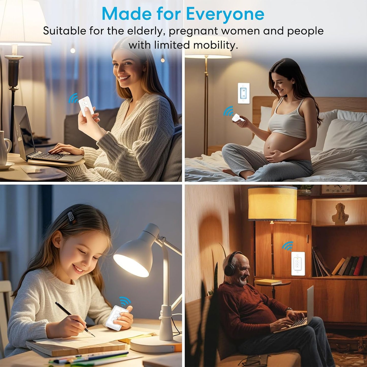 LoraTap 656ft Wireless Wall-Switch: Remote Control Outlet 3 Pack — Lights & Small Appliances — No Wiring —1 Remote for 3 Plugs