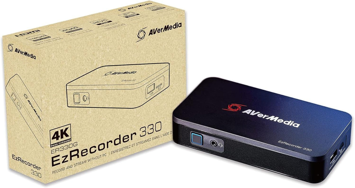 AVerMedia EZRecorder 330G - 4K Pass-Through and 1080p60 Video Recording, DVR with HDMI Capture, Digital Converter, Schedule Recording, No PC Required (ER330G)