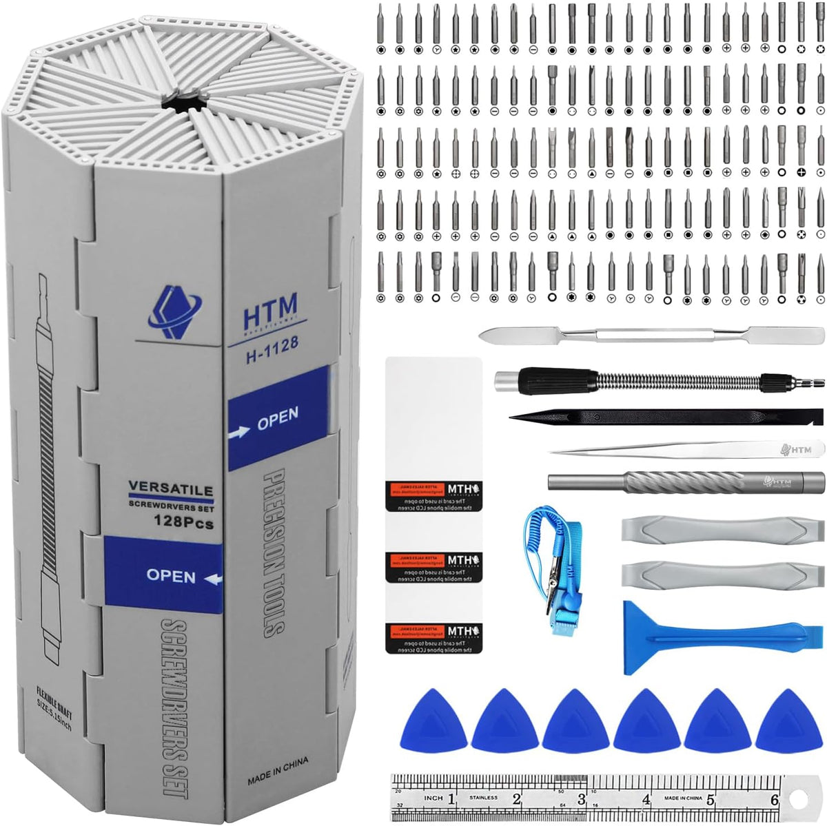 HengTianMei 142 in 1 Precision Screwdriver Set Professional Magnetic Repair Tool Kit for Computer, Laptop, Xbox, Macbook, Game Console (H1128)