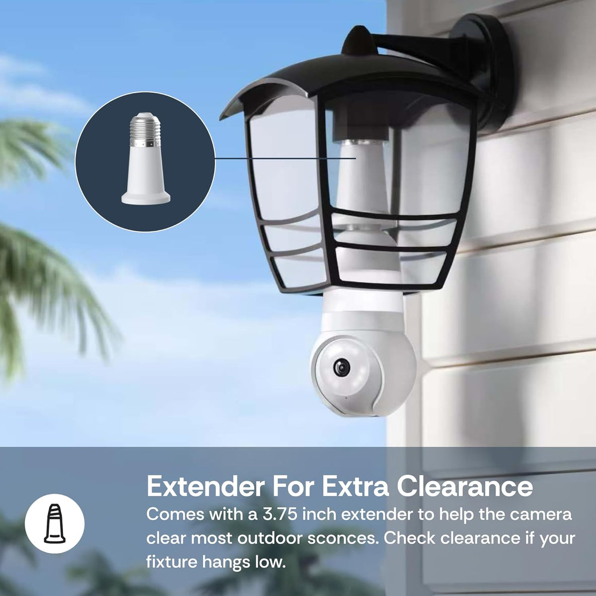 Luna Light Bulb Security Camera Wireless Outdoor Indoor, 2K 360° Pan Tilt | Color Night Vision, LED Bulb & Spotlight, 2.4GHz 5GHz Wi-Fi, Porch Light Camera for Home Security