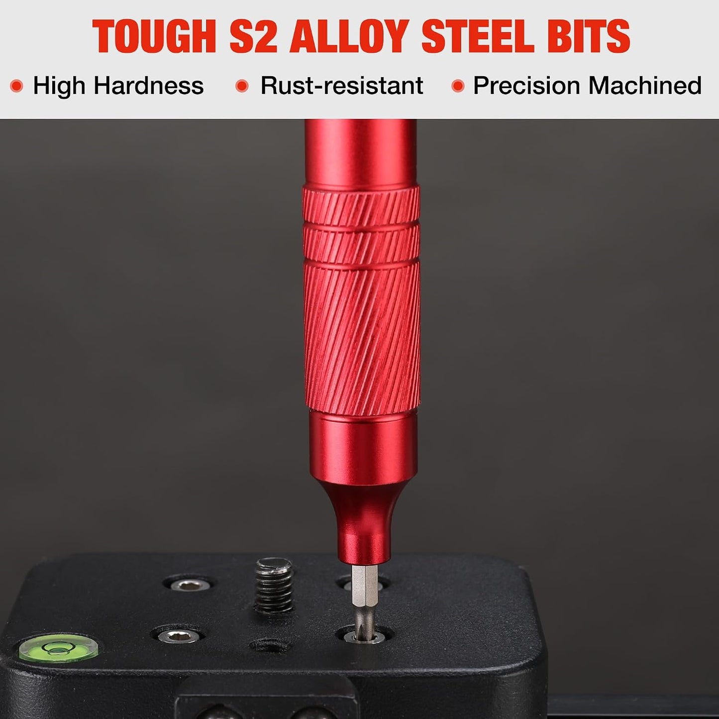 WORKPRO 24 in 1 Multi Bit Mini Screwdriver Set Magnetic, Red | Manual Pen Screwdrivers, Tough S2 Steel Small Screwdriver Bits for Eyeglass, Watch, Laptop, Phone, Jewelry and Electronic