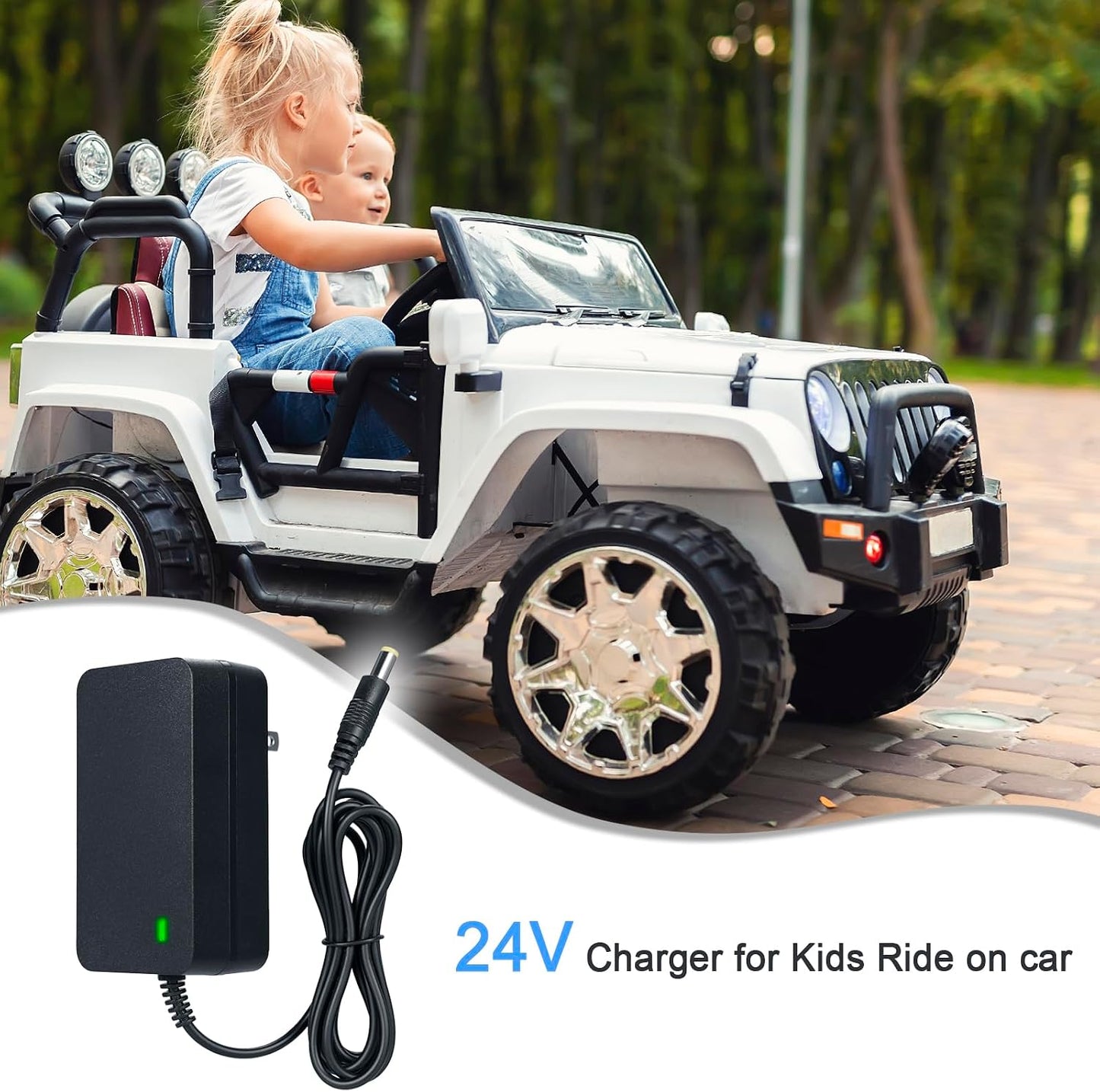 24V Charger for Kids Ride on Toys Car,24 Volt Kids Ride Battery Chargers,24 Volt Battery Charger for Ride on Car SUV Car Ride-Ons Accessories