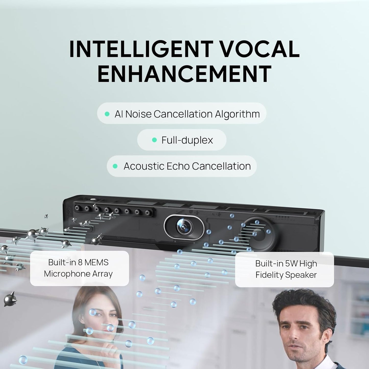 Yealink UVC34 4K Video Conference Camera System for Huddle Meeting Rooms | Teams &amp; Zoom Rooms Certified 8MP Webcam, 8 Microphone Array, AI Auto Framing, 120° FOV Wide Angle, USB-A Plug and Play