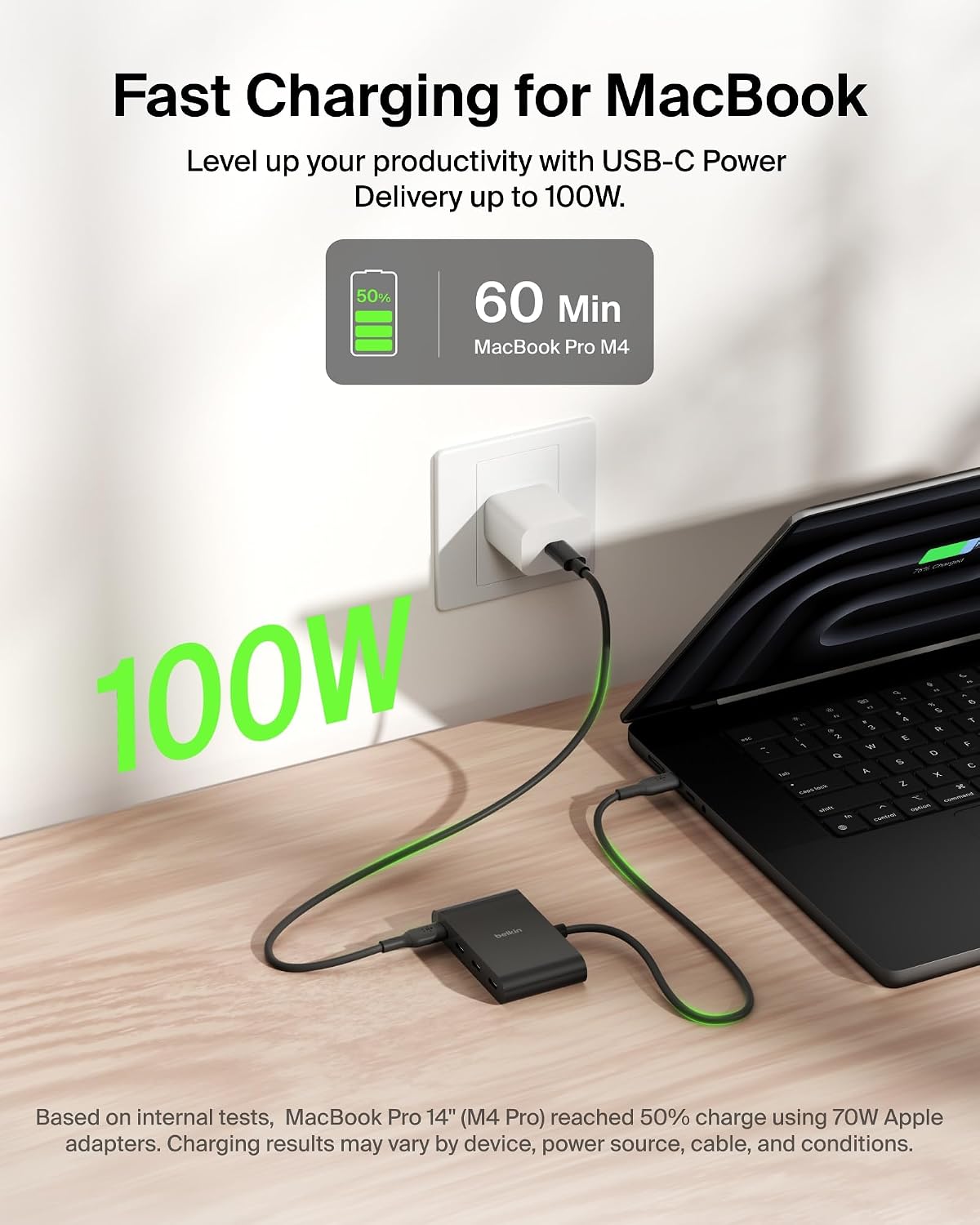 Belkin Connect 4-Port USB-C Hub - USB C Hub Multiport Adapter Dongle with 4 USB-C 3.2 Gen 2 Ports - High-Speed 10G Data Transfer for Laptop, MacBook, iPad, PC, and More - 100W PD