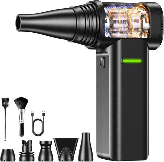 Compressed Air Duster, 300000RPM 500g Max Wind Pressure Cordless Rechargeable Electric Air Duster, Canned Air Duster for Computers, 4-Gear Turbo Dust Blower for Keyboard PC Outdoor Car