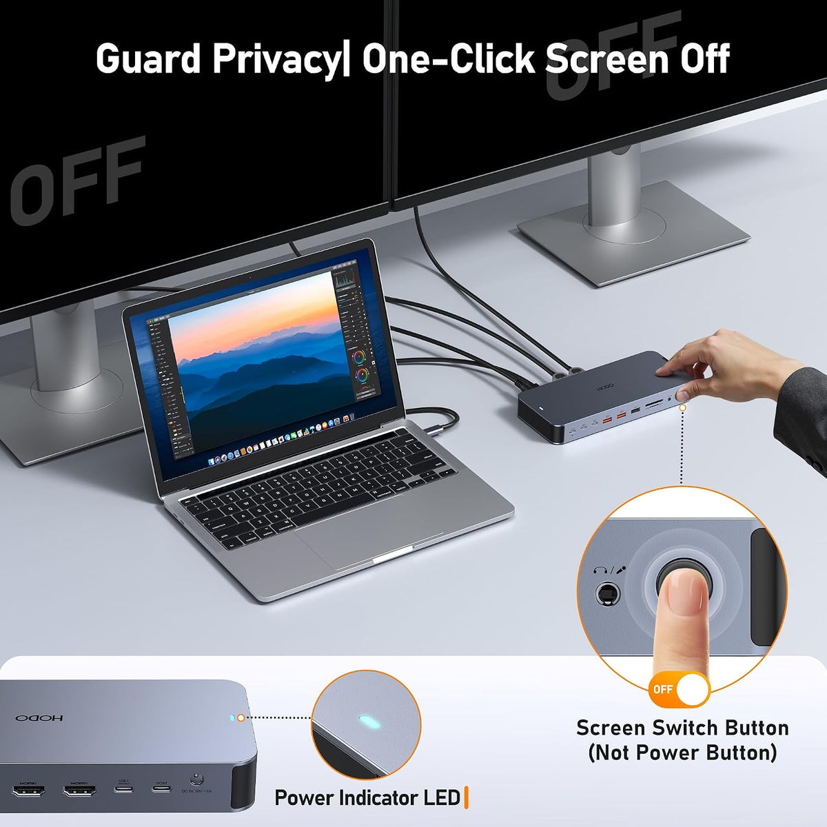 Laptop Docking Station with 120W Power Adapter,Docking Station Dual Monitor