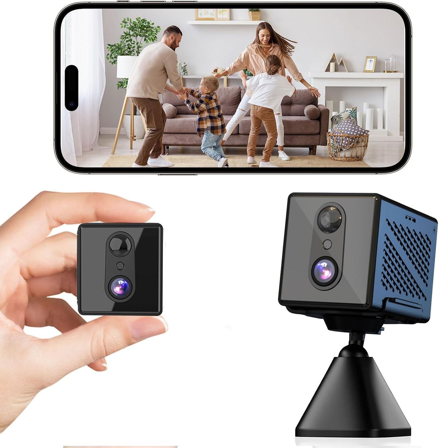javiscam 2026 Upgraded 4K 5GHz WiFi Indoor Security Camera, Mini Nanny Camera with Free Cloud Storage, Night Vision, Motion Detection Alerts, Long Battery Life Home Surveillance Cam