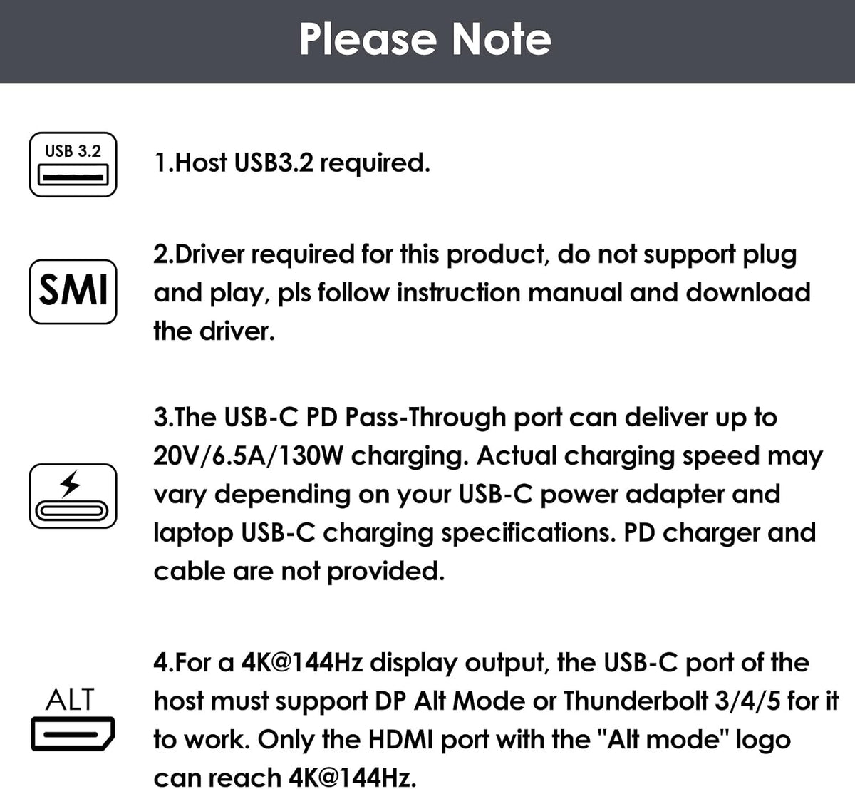 WAVLINK Laptop Docking Station, 4 Monitors for HDMI, Single 4K@144Hz