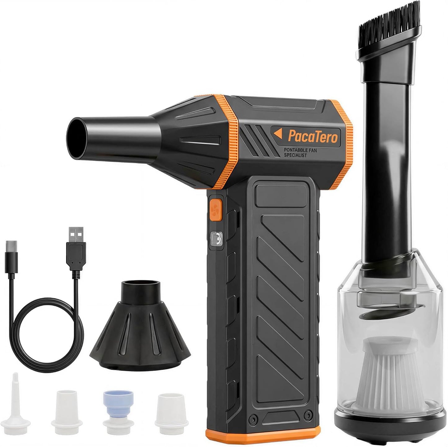 10000mAh Electric Cordless 15000RPM Air Duster with Vacuum for PC, Keyboard | 3-in-1 Compressed Air Duster Blower Vacuum Inflator Portable Rechargeable Cleaner for Laptop, Electronics, Car Dust Cleaning