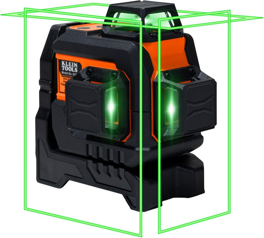 Klein Tools 93CPLG Compact Self-Leveling Laser Level, Bright Green Cross Line 360-Degree Laser Planes, Class 2 ≤ 1mW, Rechargeable, Magnetic Mount