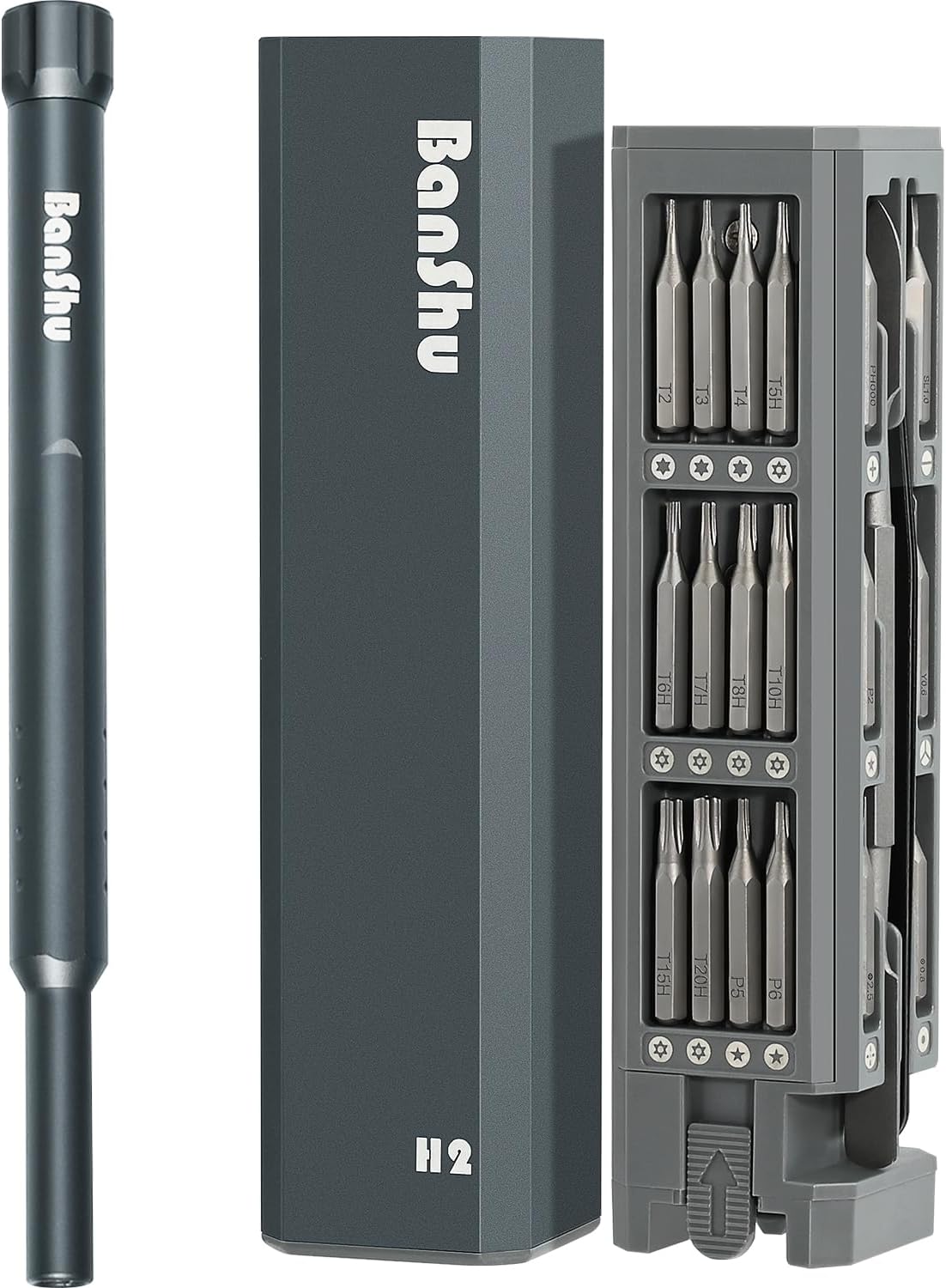 Banshu 46 in 1 Precision Screwdriver Set, Magnetic Small Screwdriver Set with Torx Star Pentalobe Phillips for Eyeglass, Watch, Jewelers, iPhone, Laptop, Macbook, PC, PS5, Xbox, Computer, Electronics
