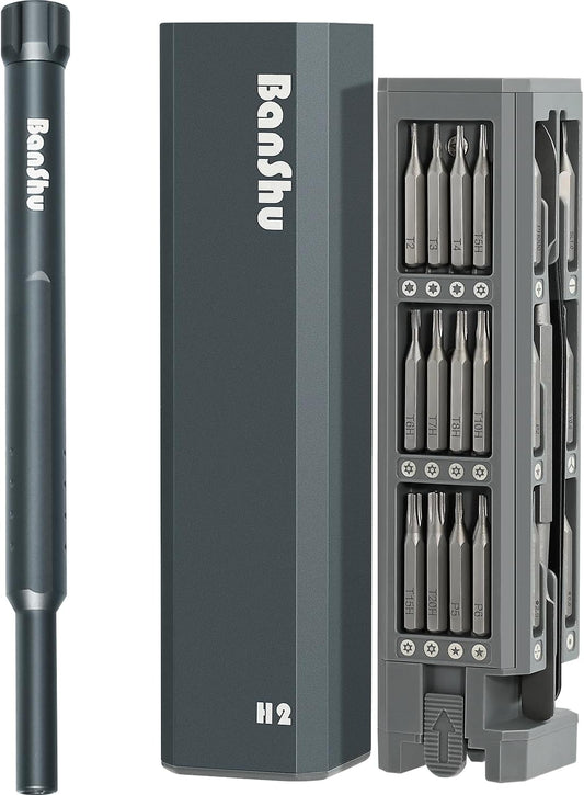 Banshu 46 in 1 Precision Screwdriver Set, Magnetic Small Screwdriver Set with Torx Star Pentalobe Phillips for Eyeglass, Watch, Jewelers, iPhone, Laptop, Macbook, PC, PS5, Xbox, Computer, Electronics