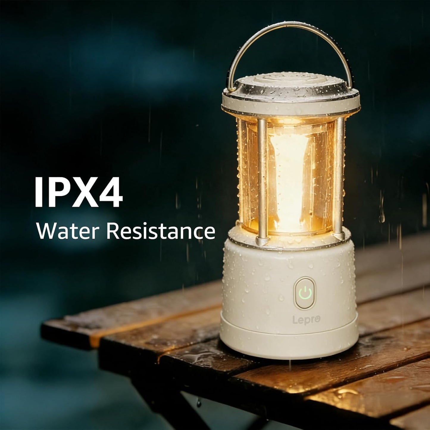Lepro 2000LM LED Camping Lantern Rechargeable, Waterproof Tent Light with 5 Light Modes, Camping Essentials, Portable Lantern Flashlight for Camping, Emergency Light, Power Outage, USB Cable Included