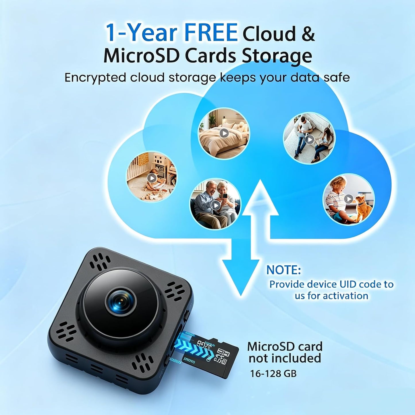 Shibet Hidden Camera, Mini Nanny Cam Wireless with Free Cloud, 2K HD Security Camera WiFi/Offline Recording, Motion Detection & Night Vision for Pet/Baby Monitor with Magnetic Mount